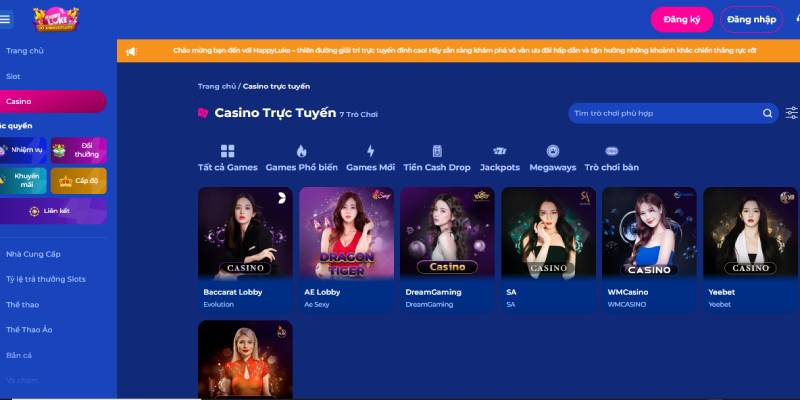 Casino trực tuyến HappyLuke