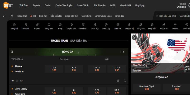 Cược thể thao & Esports Bet188