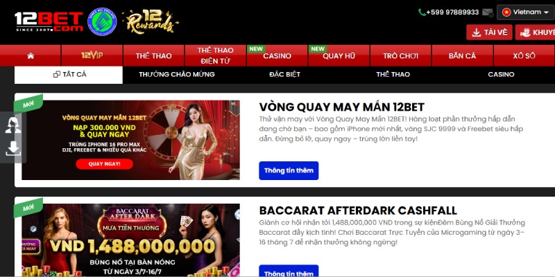 khuyến mãi 12 Bet