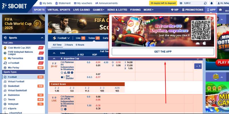 Tải app Sbobet